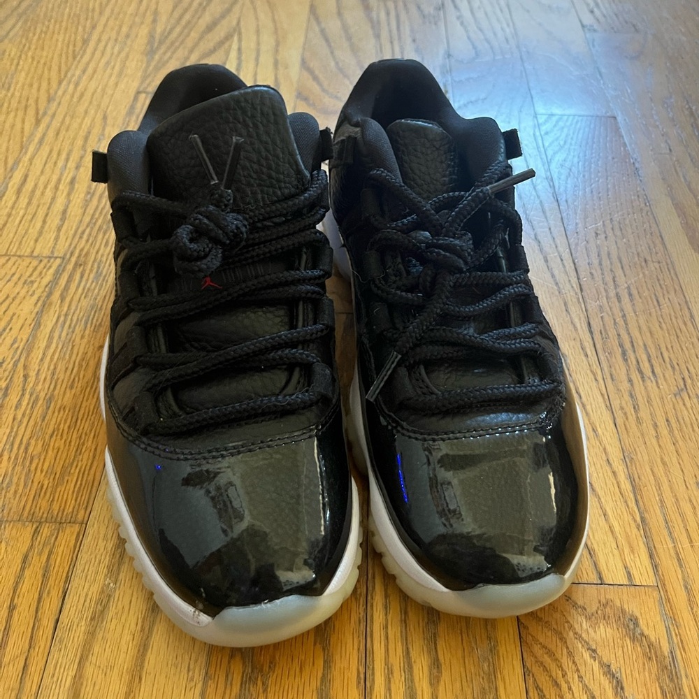 Black and white retro low Jordan 11’s
